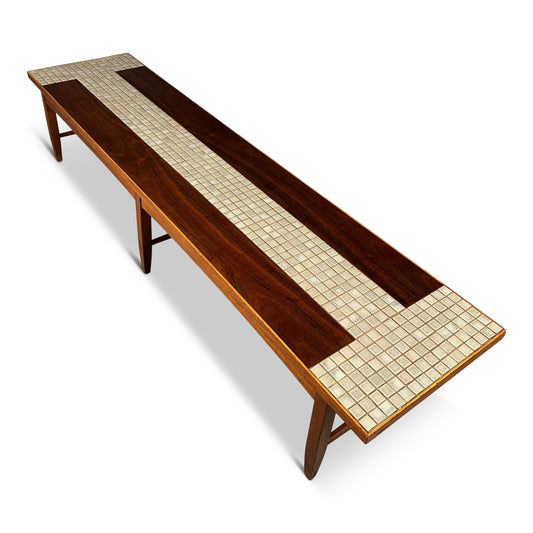 SOLD – 1970s Lane " Monte Carlo" Coffee Table with Inlaid Tile Design Mid Century