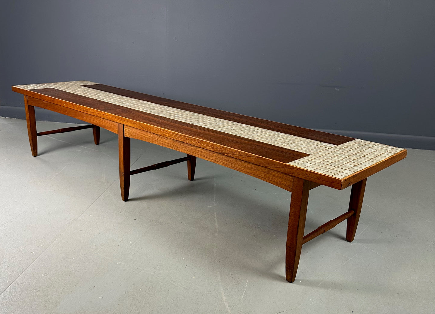 SOLD – 1970s Lane " Monte Carlo" Coffee Table with Inlaid Tile Design Mid Century