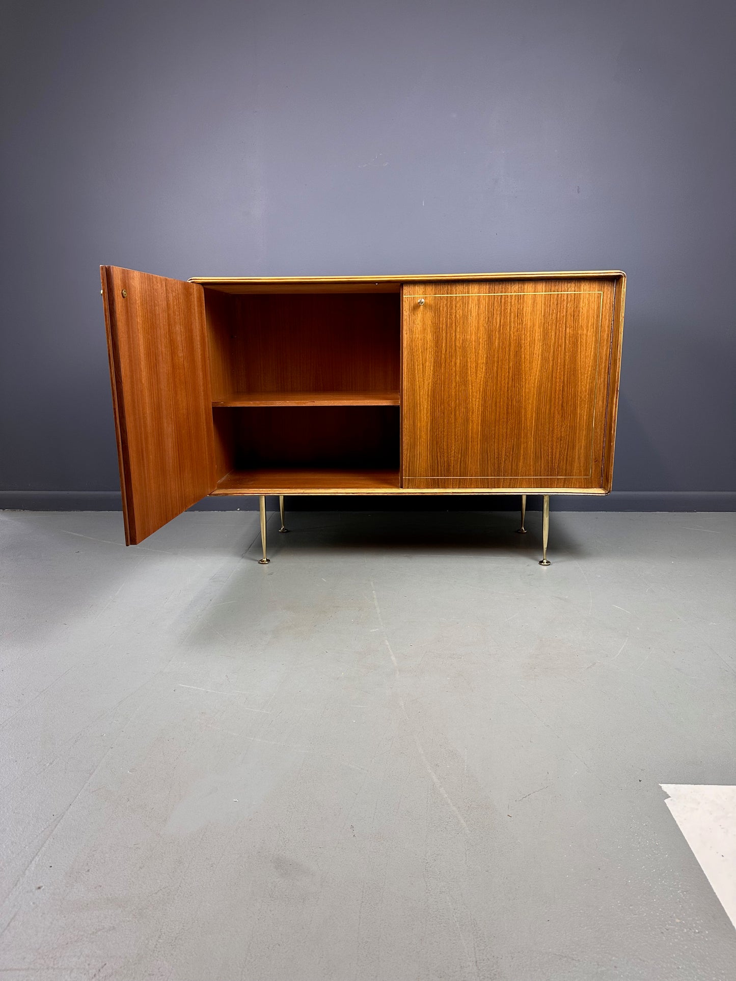 Mid Century Petite Server, Teak & Butternut by Erno Fabry