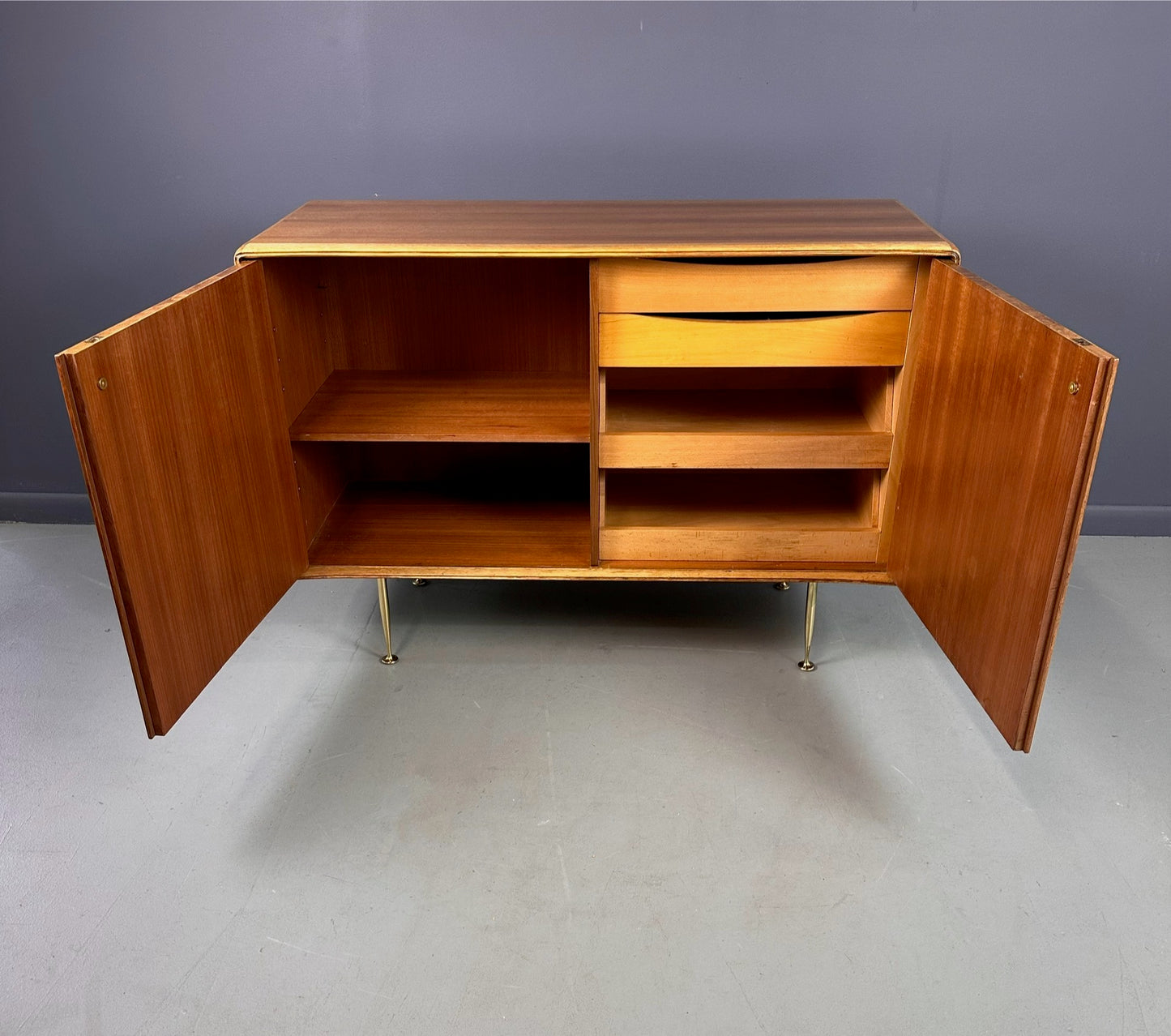 Mid Century Petite Server, Teak & Butternut by Erno Fabry