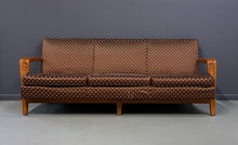 Load image into Gallery viewer, 1960s American Studio/Craft Oak Sofa with Thistle Carving Mid Century