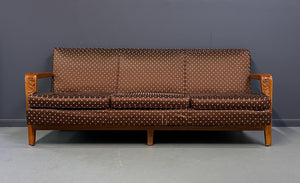 1960s American Studio/Craft Oak Sofa with Thistle Carving Mid Century