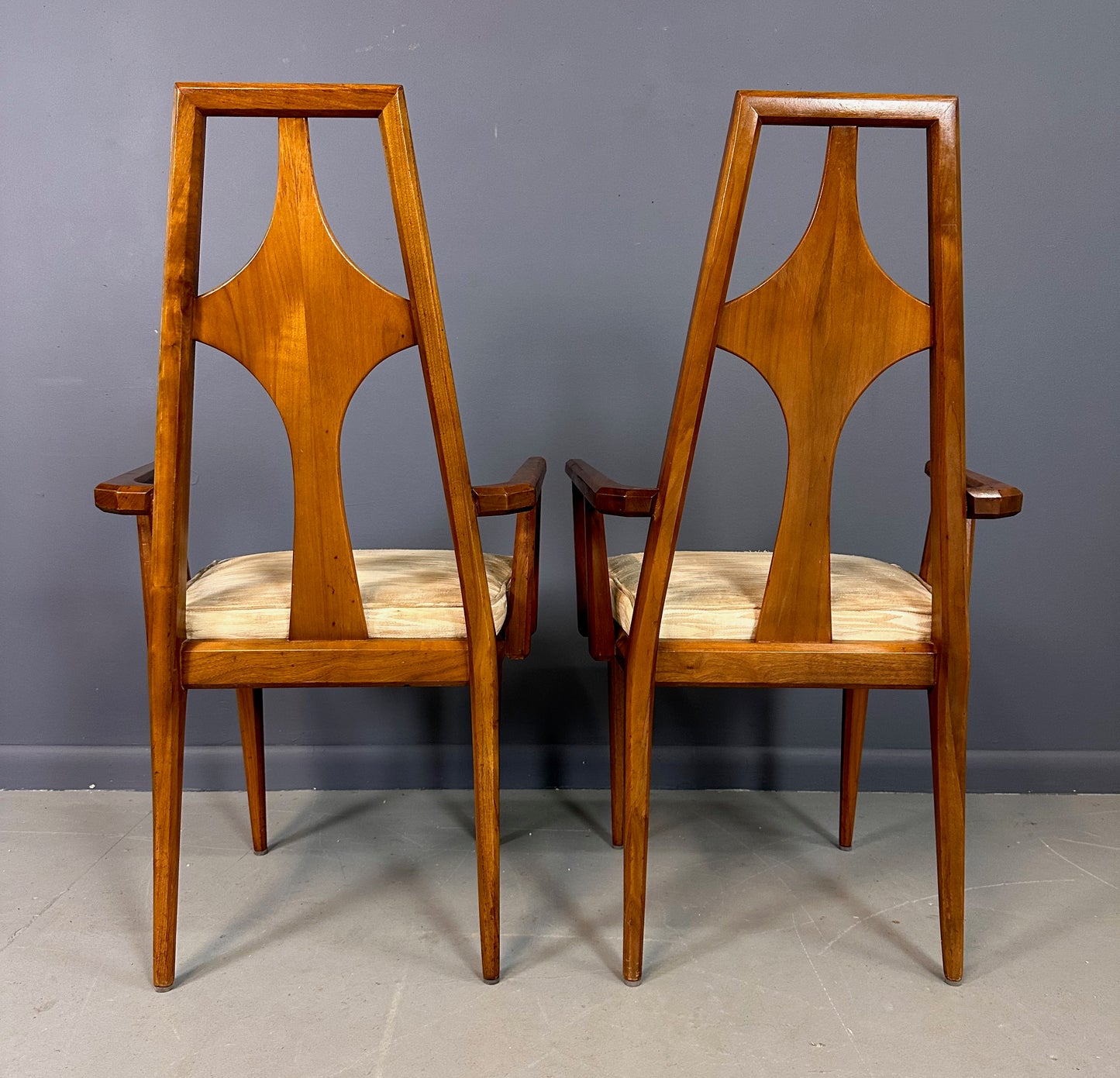 SOLD – 1960s Set of 6 Edmond J. Spence Walnut Dining Chairs Swedish Modern