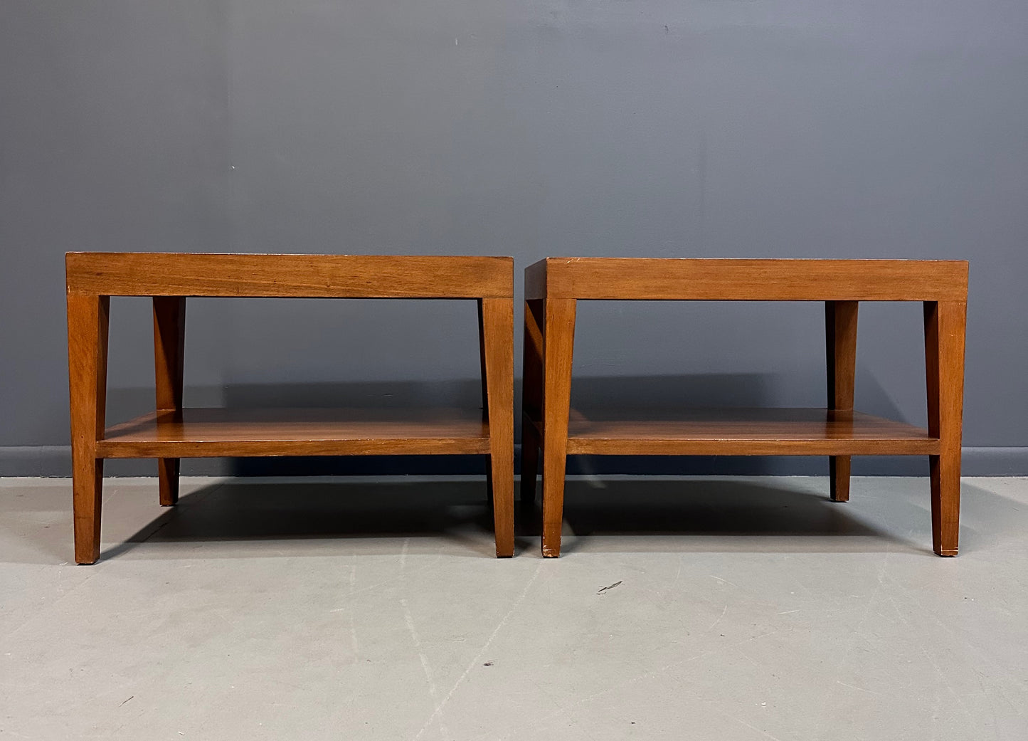 SOLD – Custom Made Side Tables with Leather Tops For The House of Gene Wilder