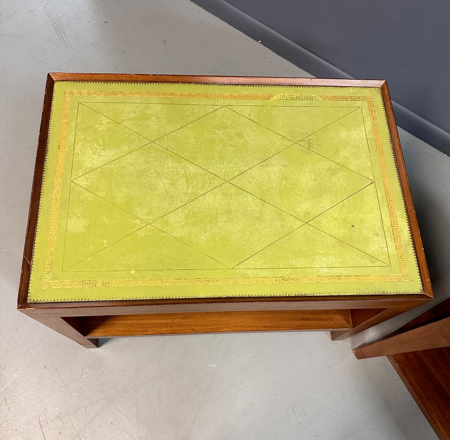 SOLD – Custom Made Side Tables with Leather Tops For The House of Gene Wilder