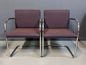 Pair of Tubular Ludwig Mies van der Rohe Brno Armchairs by Gordon International