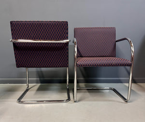 Pair of Tubular Ludwig Mies van der Rohe Brno Armchairs by Gordon International