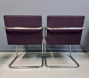 Pair of Tubular Ludwig Mies van der Rohe Brno Armchairs by Gordon International