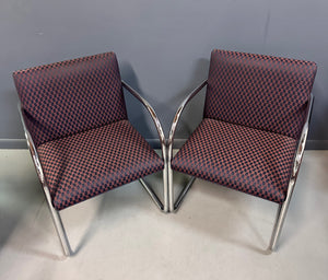 Pair of Tubular Ludwig Mies van der Rohe Brno Armchairs by Gordon International