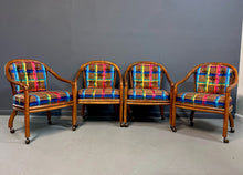 Load image into Gallery viewer, 1970s Set of 4 Drexel Game Table Chairs with Cane Backs Mid Century