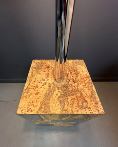 Cork and Stainless Steel Floor Lamp in the Style of Paul Evans