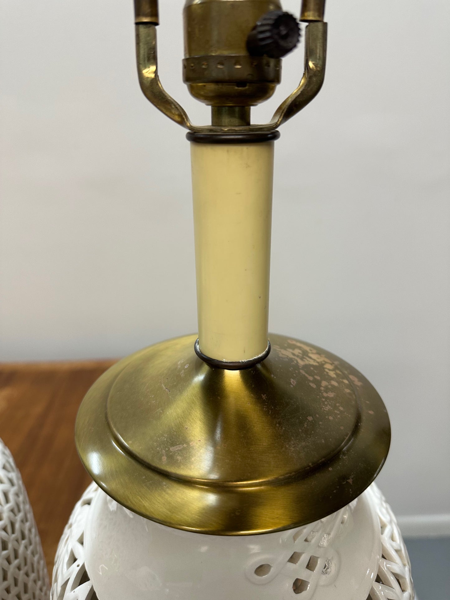 SOLD – 1960s Pair of Blanc De Chine Articulated table lamps