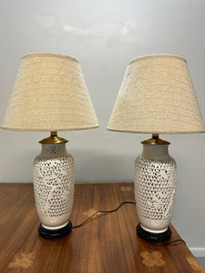 1960s Pair of Blanc De Chine Articulated table lamps