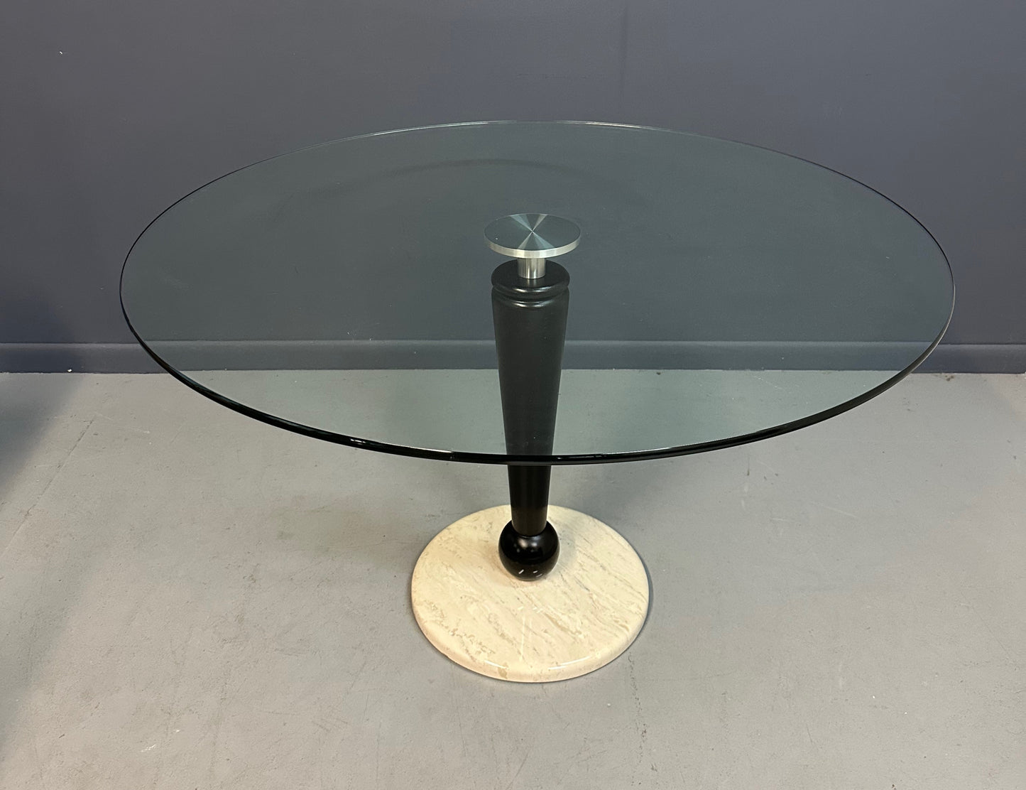 SOLD – 1990s Post Modern Center Hall or Breakfast Room Table by Kaiser Newman