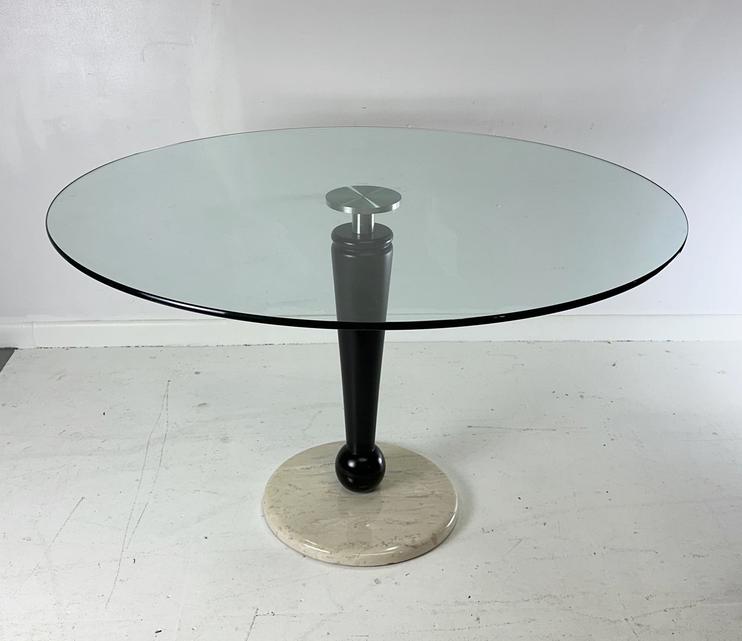 SOLD – 1990s Post Modern Center Hall or Breakfast Room Table by Kaiser Newman