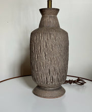 Load image into Gallery viewer, 1960s Design Technics Ceramic Table Lamp with Deeply Incised Decor Mid Century