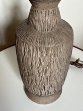 Load image into Gallery viewer, 1960s Design Technics Ceramic Table Lamp with Deeply Incised Decor Mid Century