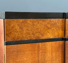 Load image into Gallery viewer, 1940s Art Deco Vanleigh Walnut Server with Inlaid Flowers and Burl Accents