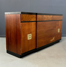 Load image into Gallery viewer, 1940s Art Deco Vanleigh Walnut Server with Inlaid Flowers and Burl Accents