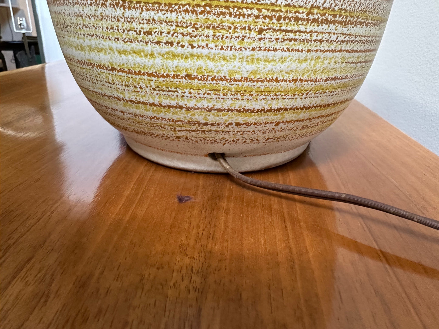 1960s Design Technics Pair of Ceramic Table Lamps in Orange and Yellow
