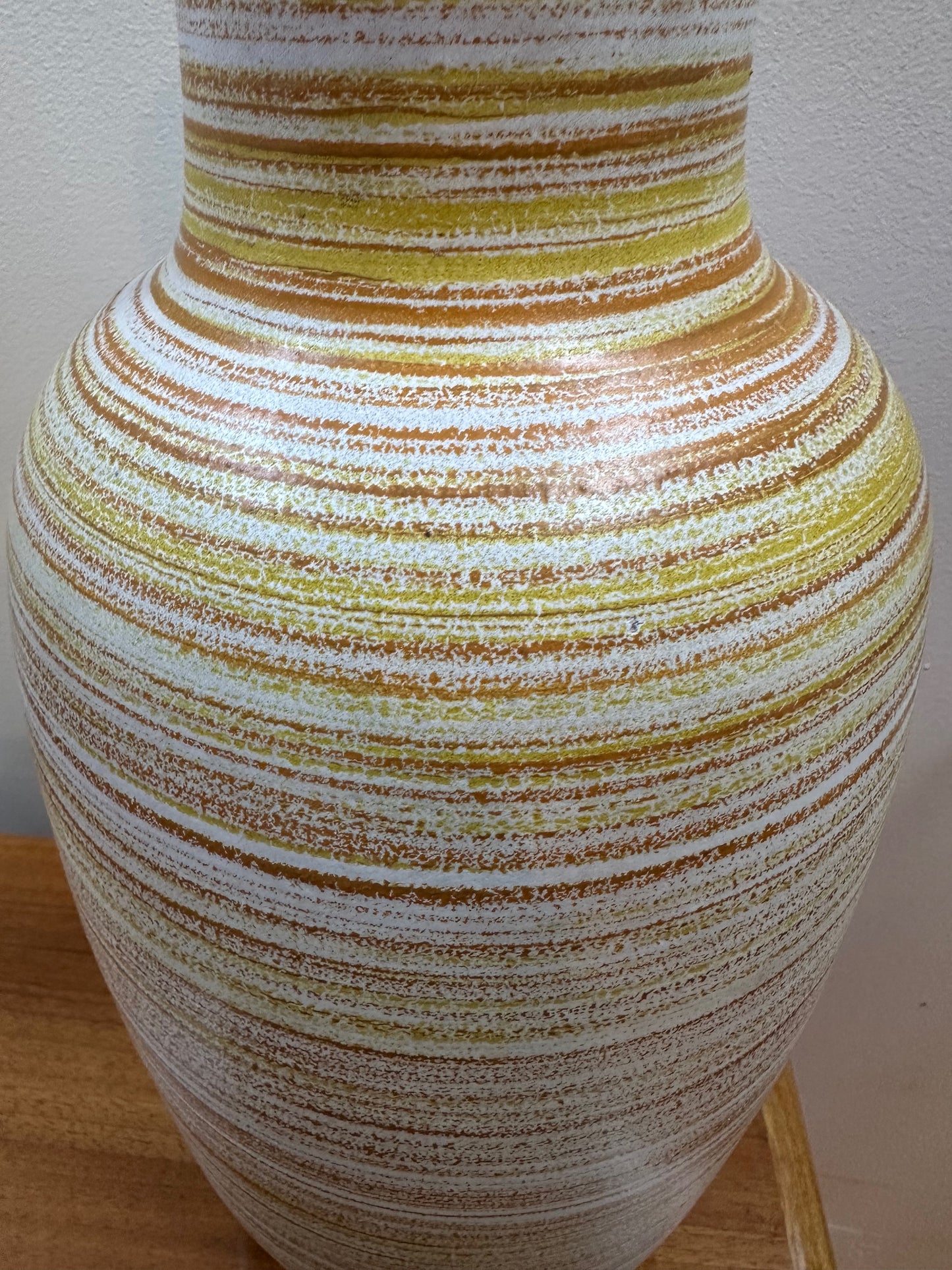 1960s Design Technics Pair of Ceramic Table Lamps in Orange and Yellow
