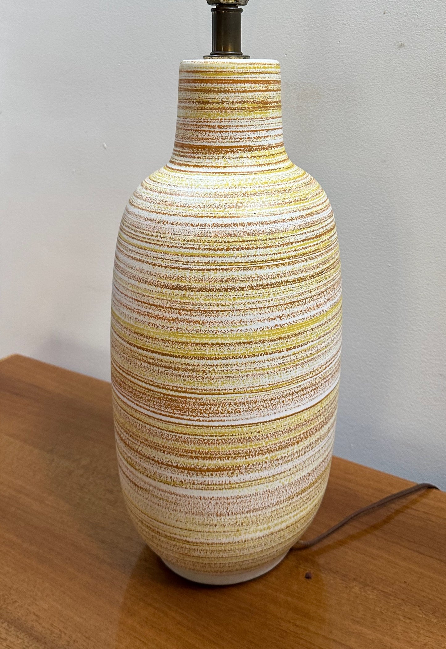 1960s Design Technics Pair of Ceramic Table Lamps in Orange and Yellow