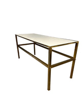 Load image into Gallery viewer, 1970s Brass Console Table with Vitrolite white top