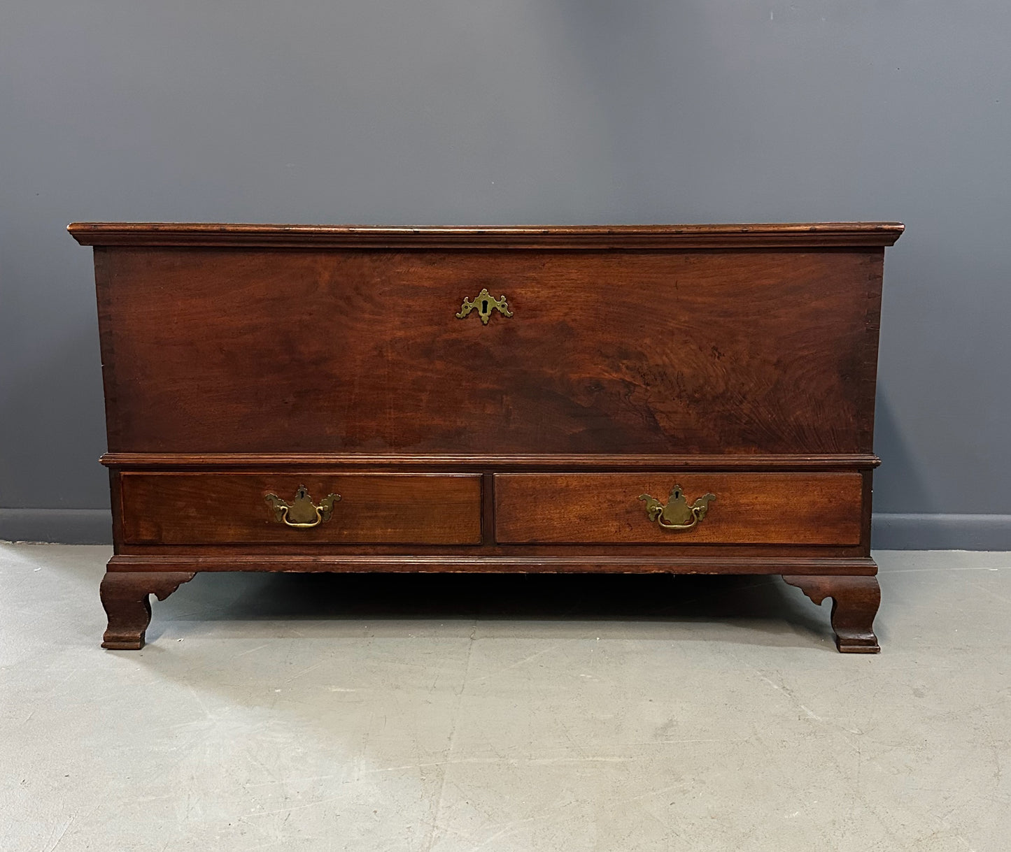 SOLD – 18th Century Chippendale Walnut Blanket Chest With Two Drawers and Till