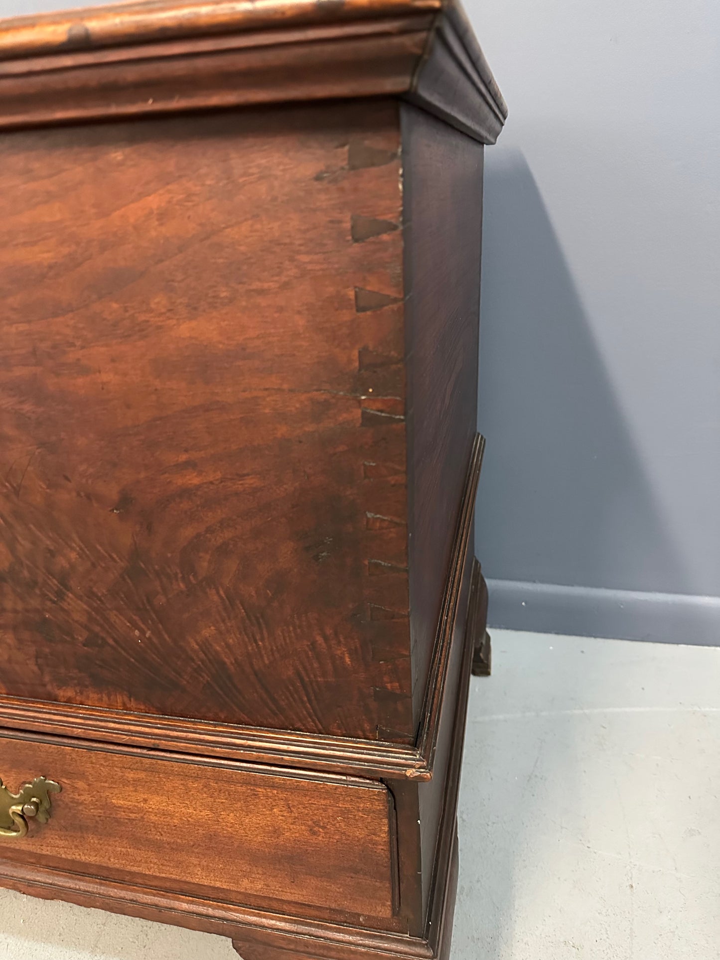 SOLD – 18th Century Chippendale Walnut Blanket Chest With Two Drawers and Till
