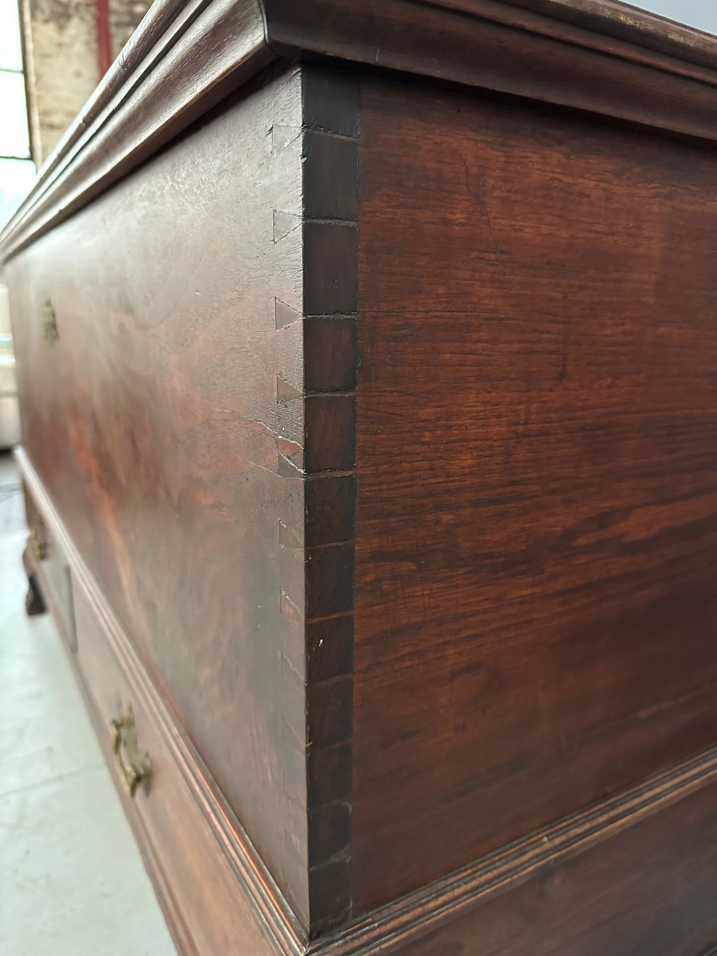 SOLD – 18th Century Chippendale Walnut Blanket Chest With Two Drawers and Till