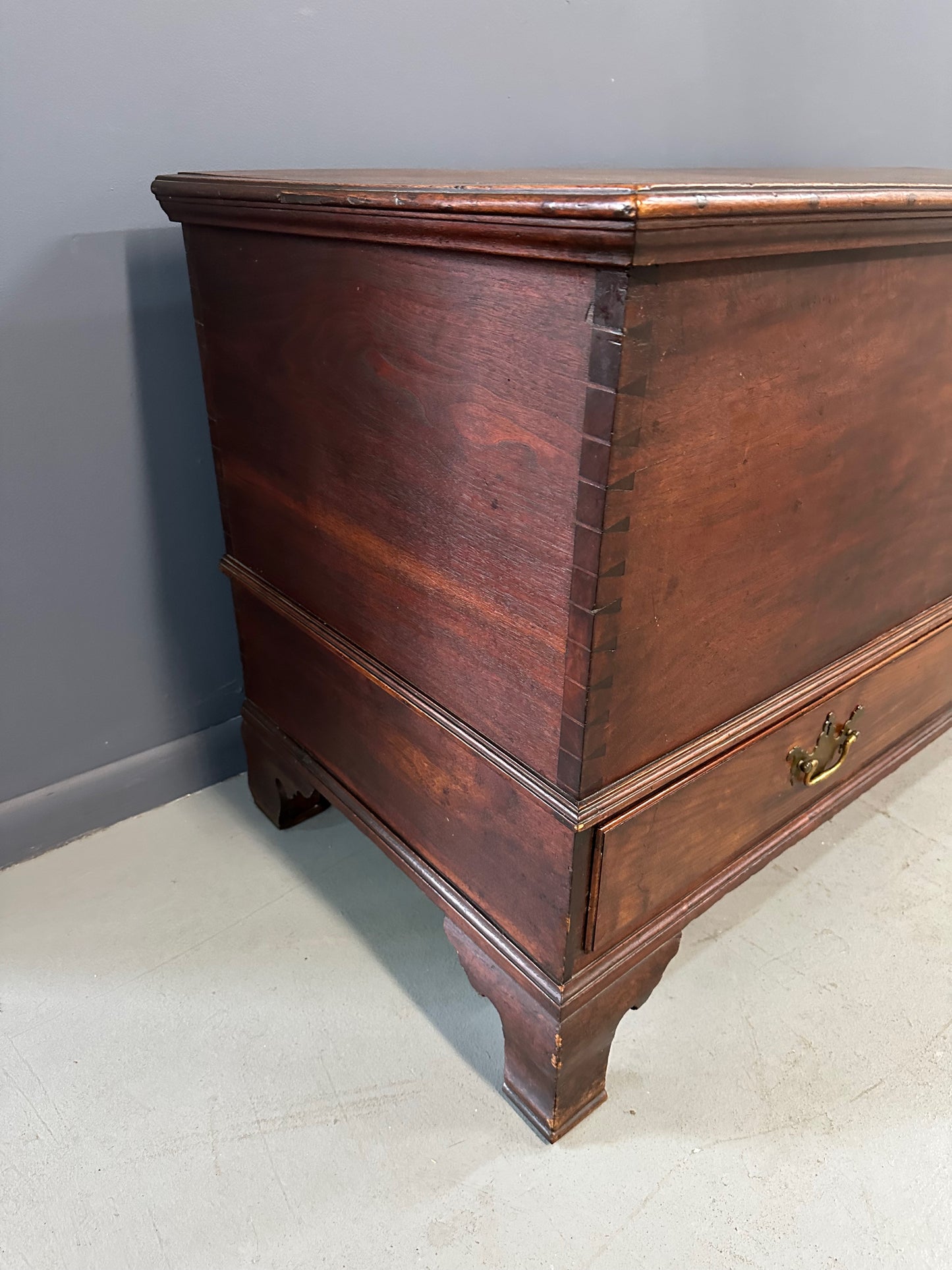 SOLD – 18th Century Chippendale Walnut Blanket Chest With Two Drawers and Till