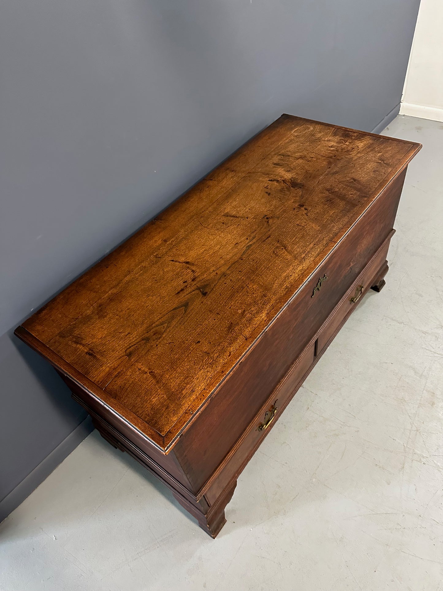 SOLD – 18th Century Chippendale Walnut Blanket Chest With Two Drawers and Till