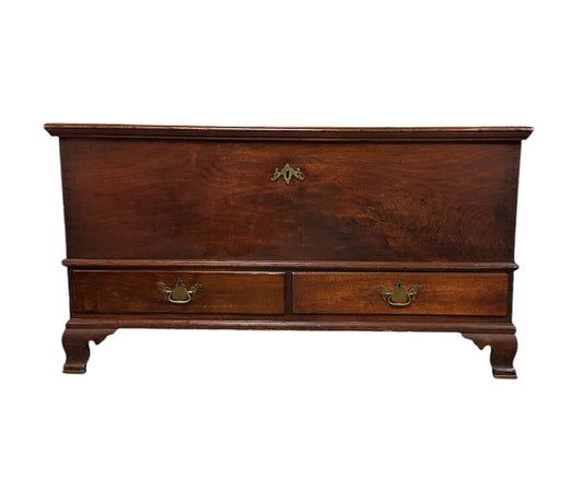 SOLD – 18th Century Chippendale Walnut Blanket Chest With Two Drawers and Till