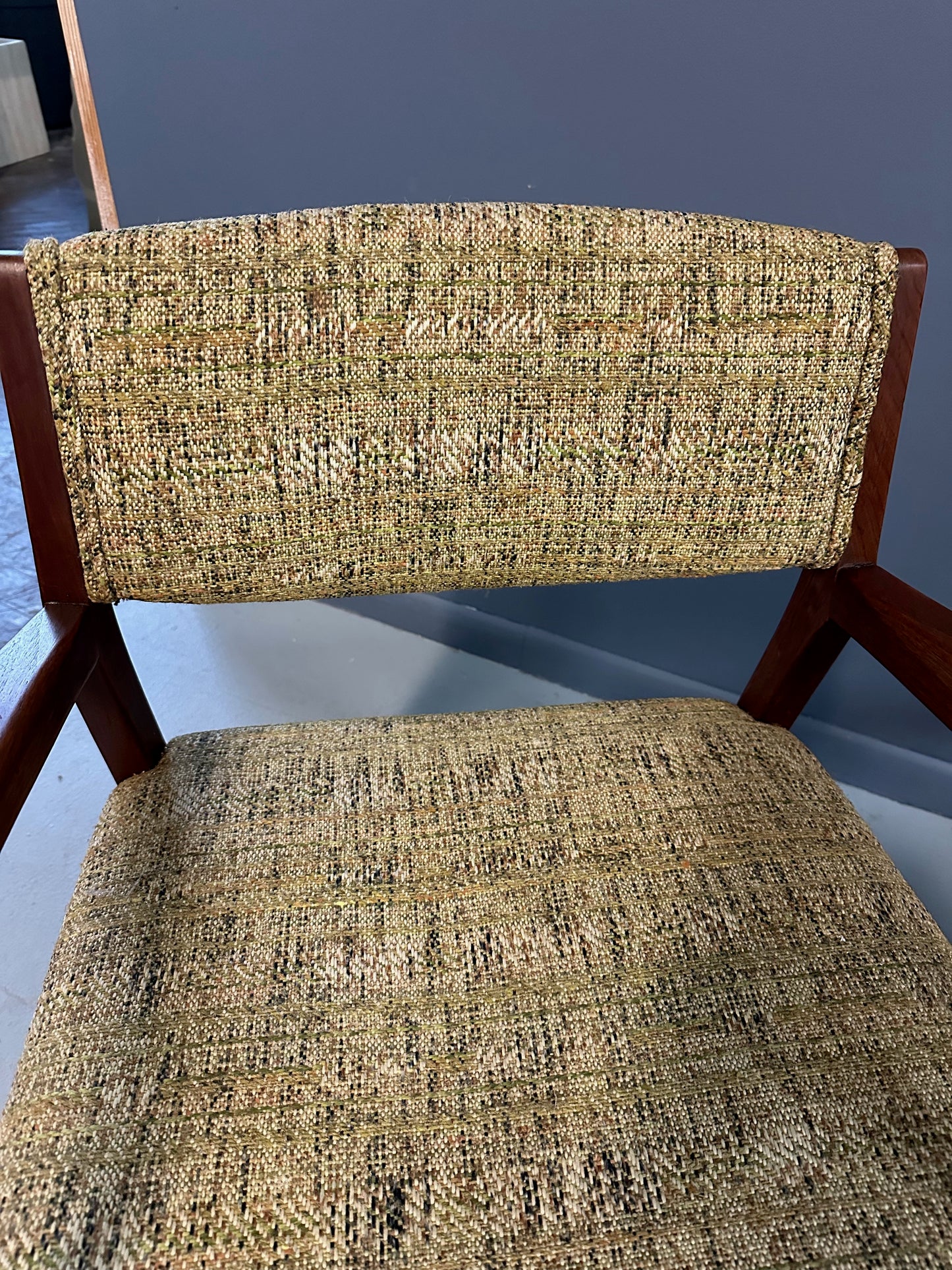 SOLD – Pair of Mid Century Walnut Armchairs in the Style of Jens Risom