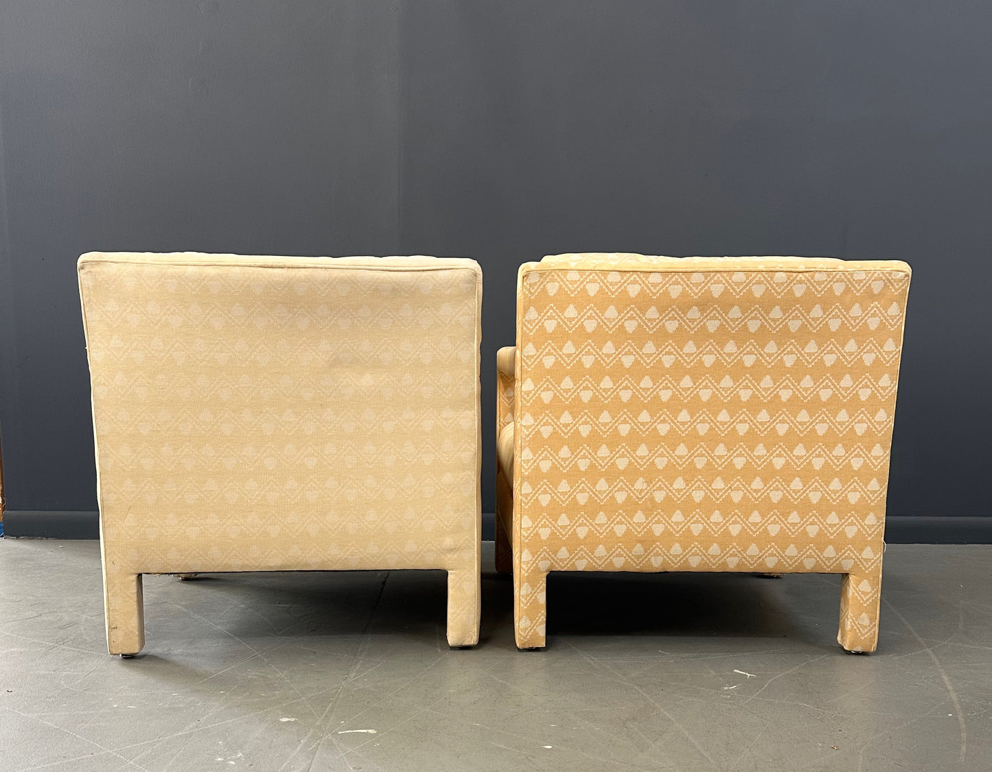 SOLD – Milo Baughman Style Pair of Parsons Chairs Mid Century