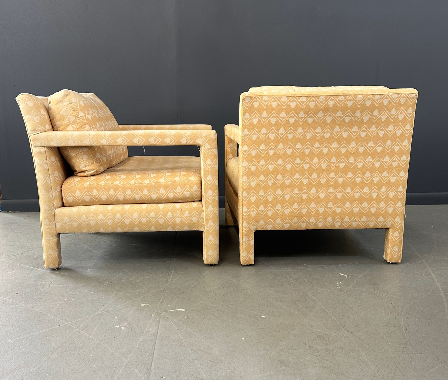 SOLD – Milo Baughman Style Pair of Parsons Chairs Mid Century