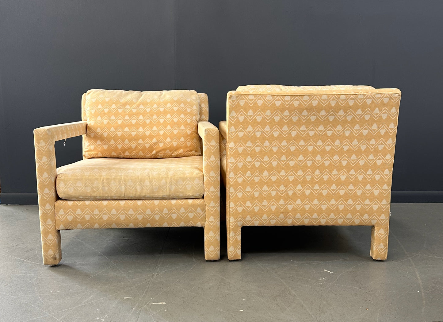SOLD – Milo Baughman Style Pair of Parsons Chairs Mid Century