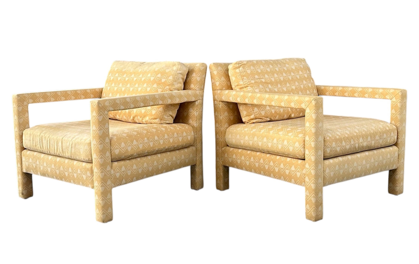 SOLD – Milo Baughman Style Pair of Parsons Chairs Mid Century