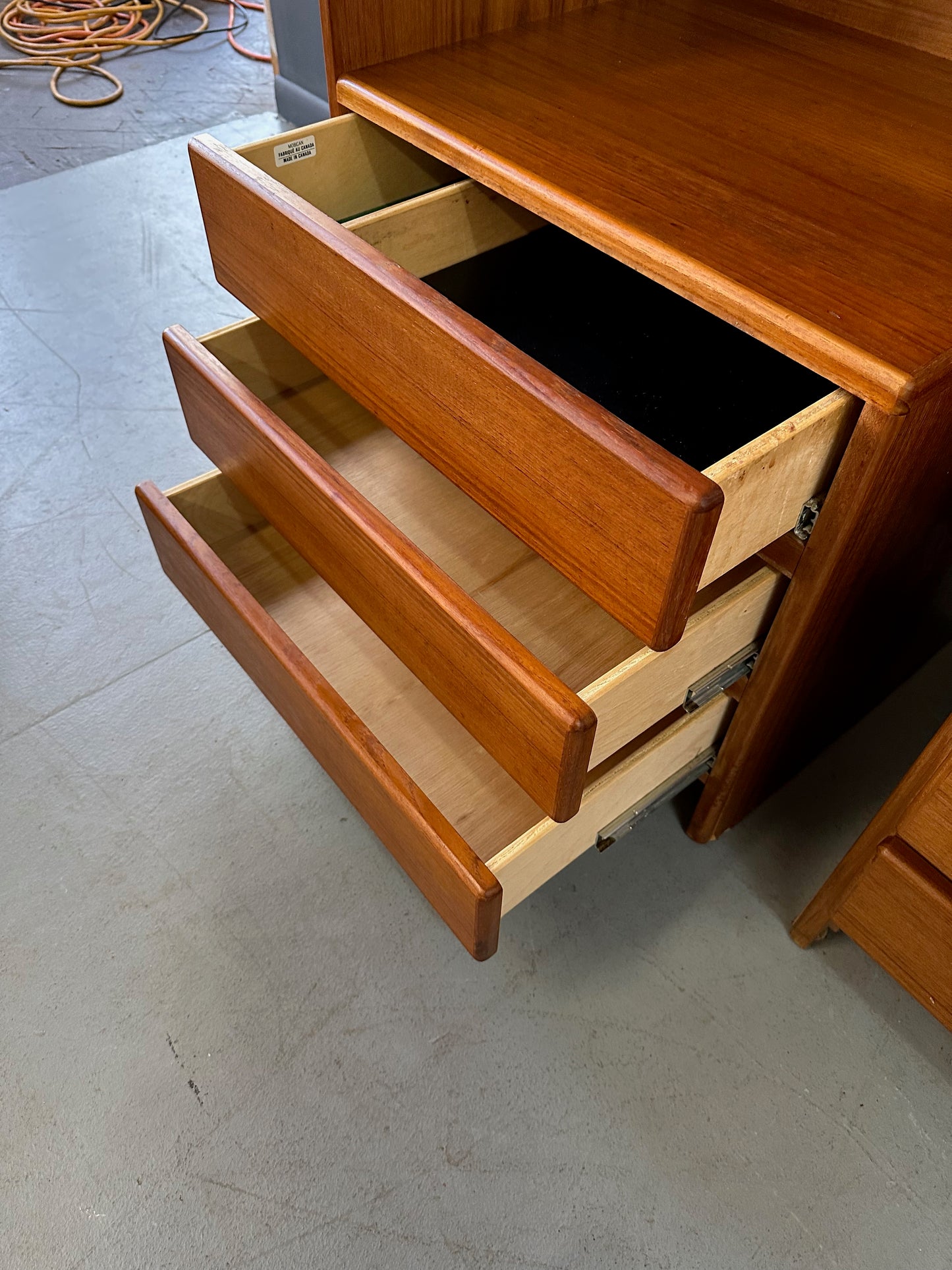SOLD – Pair of Mobican Teak Midcentury Three Drawer Nightstands