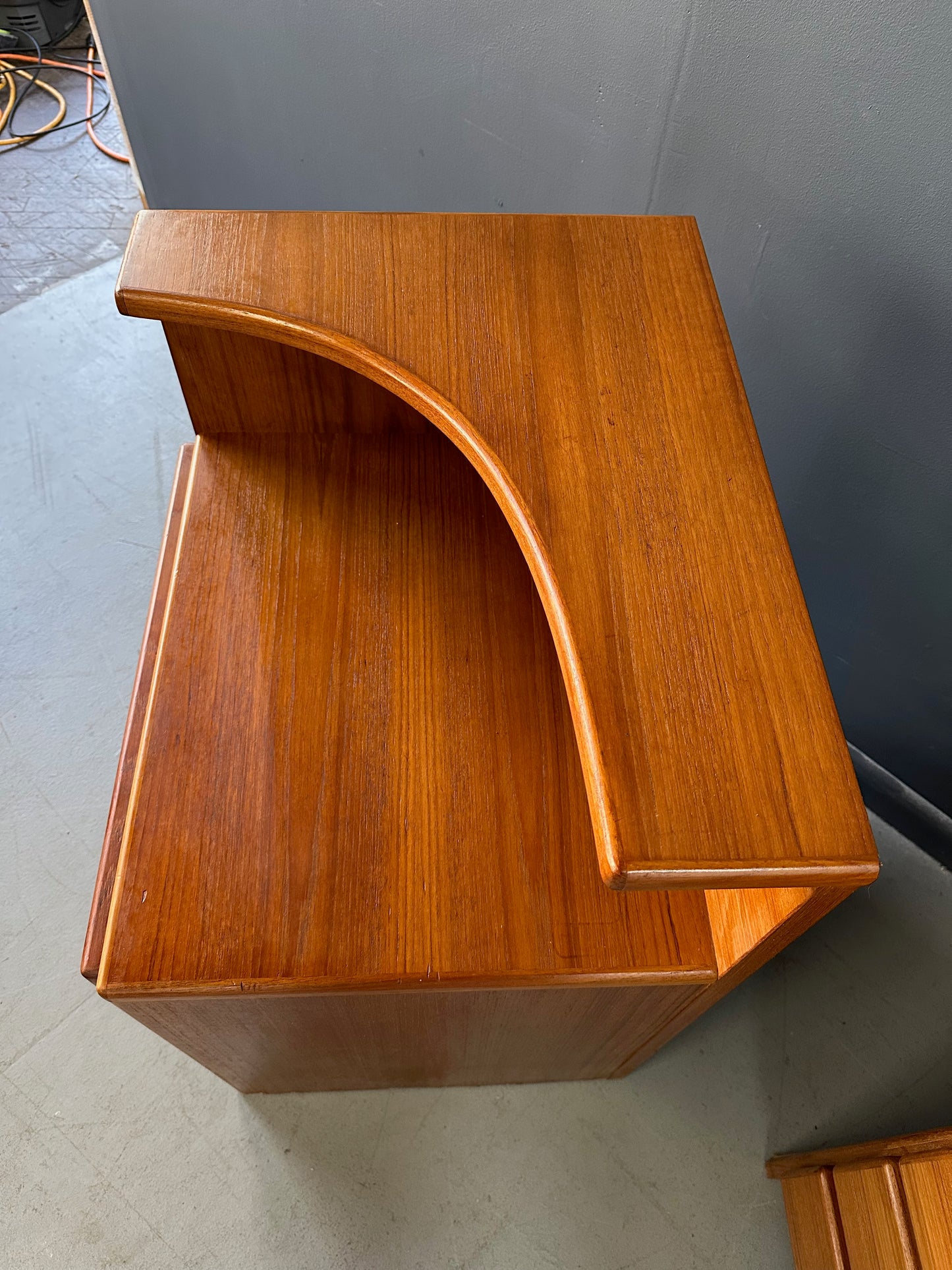 SOLD – Pair of Mobican Teak Midcentury Three Drawer Nightstands