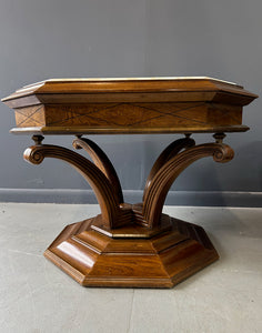 Pair of Hollywood Regency Octagonal Calacatta Marble Side Tables