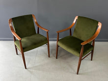 Load image into Gallery viewer, Pair of Danish Lounge Chairs in Walnut in the Style of Peter Hvdit