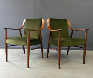 Pair of Danish Lounge Chairs in Walnut in the Style of Peter Hvdit