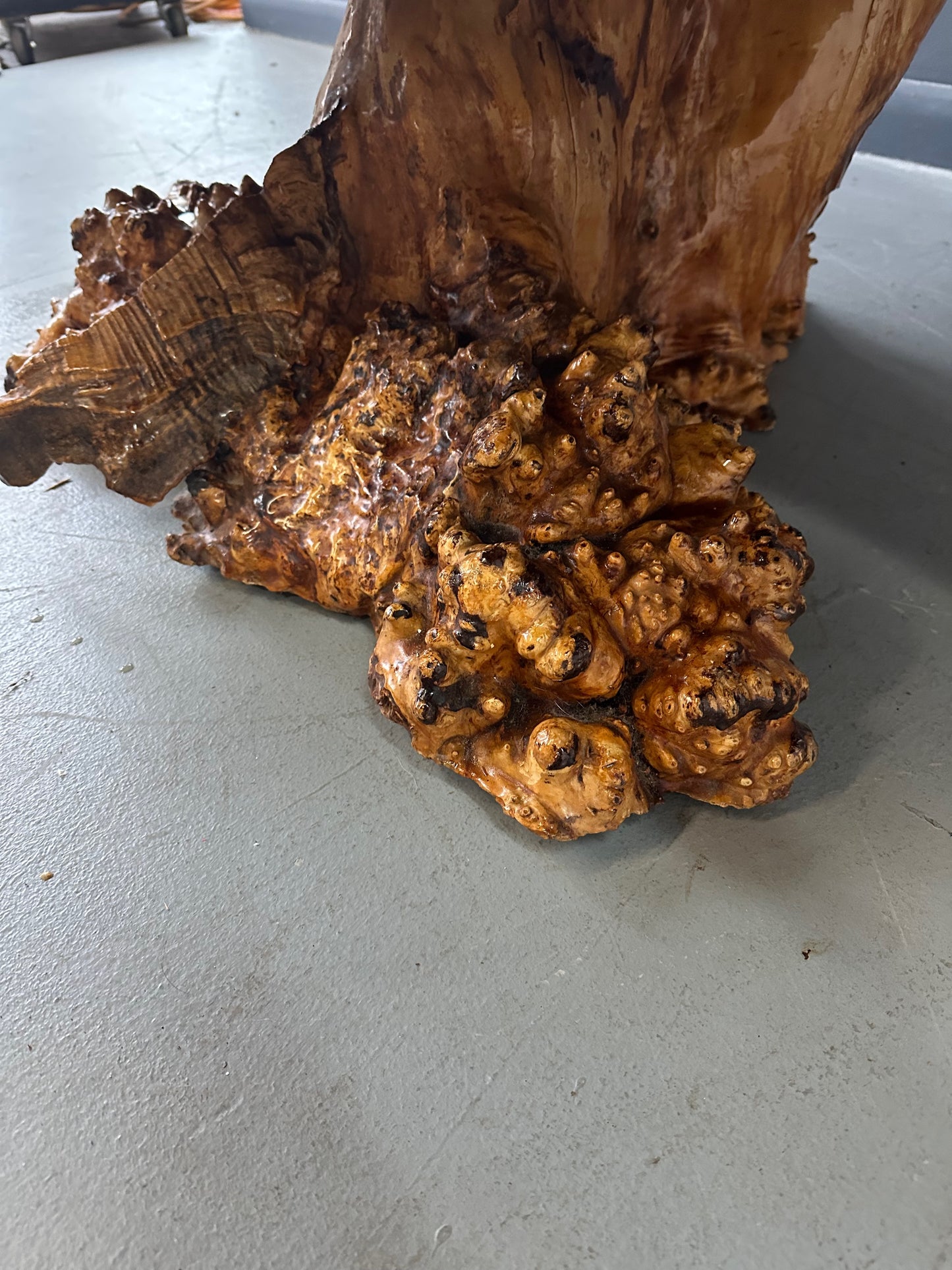 SOLD – 1960-70's Vintage California Redwood Burl Table Mid Century