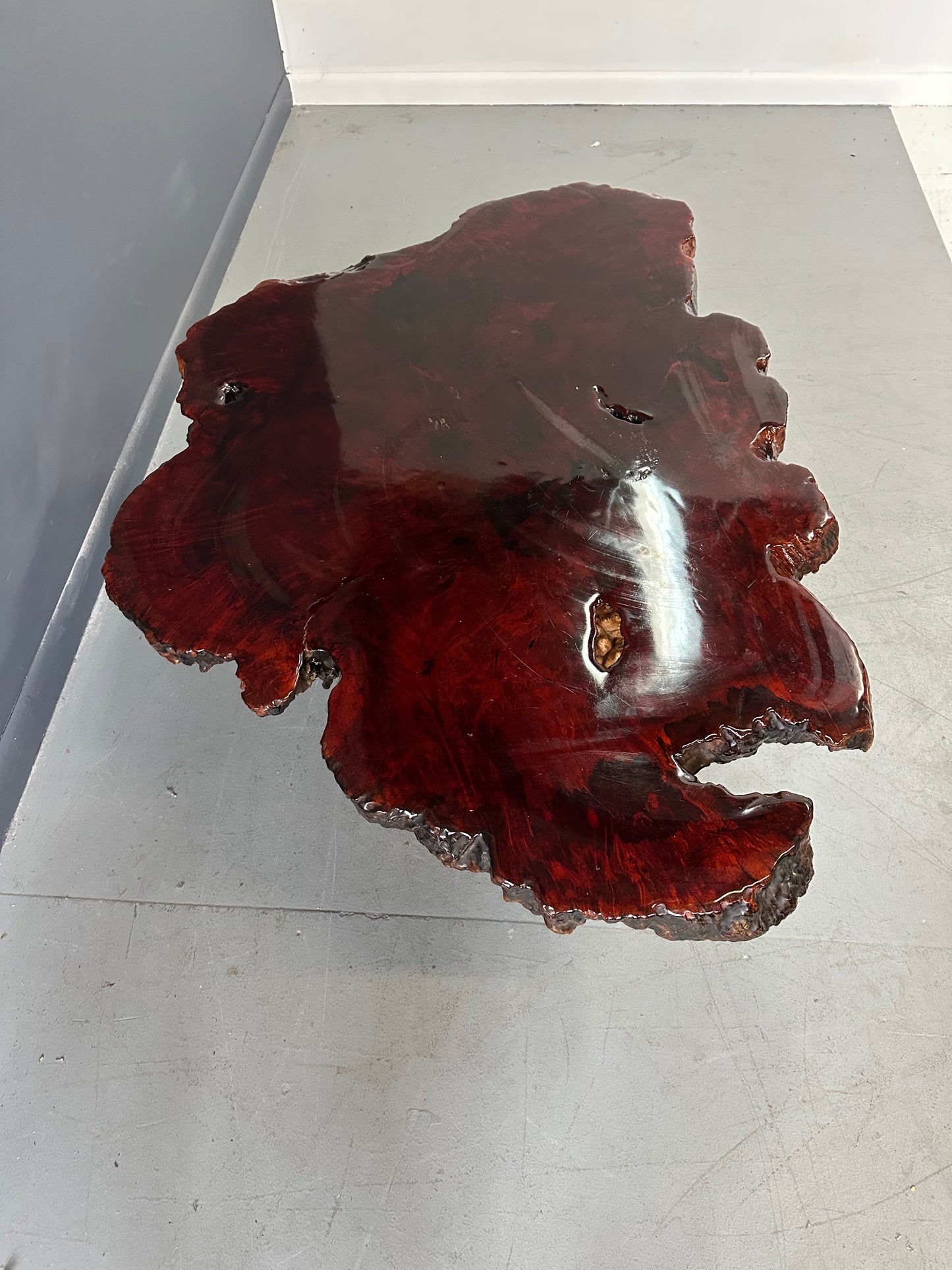 SOLD – 1960-70's Vintage California Redwood Burl Table Mid Century