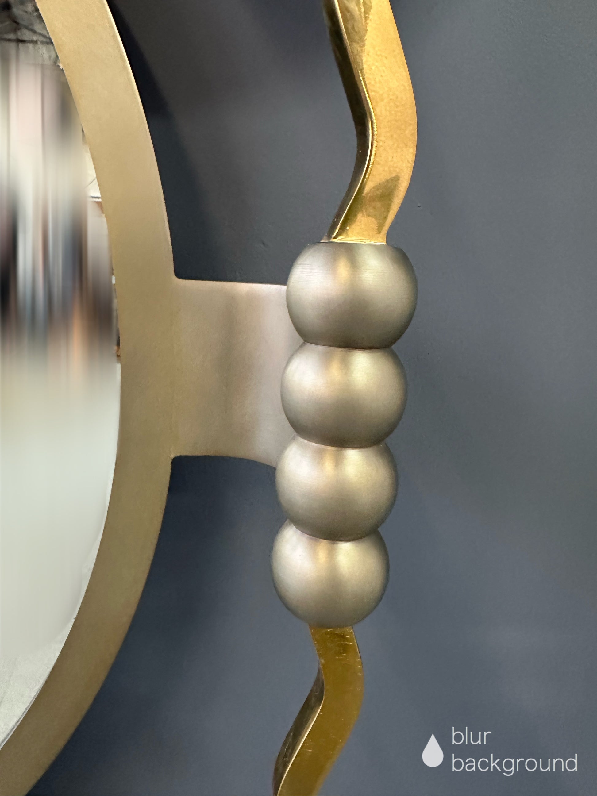 Brueton Large Postmodern 'Fist' Mirror Designed by Stanley Jay Friedman, Featuring Round Mirror with Sculptural Brass Candle Sconces