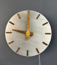 Load image into Gallery viewer, Minimalist Mid Century Wall Clock in Brass and Aluminum