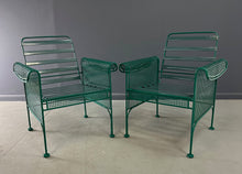 Load image into Gallery viewer, Pair of Metal Lounge Chairs By Woodard in the Style of Josef Hoffman