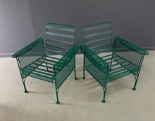 Load image into Gallery viewer, Pair of Metal Lounge Chairs By Woodard in the Style of Josef Hoffman