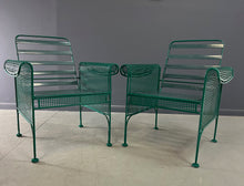 Load image into Gallery viewer, Pair of Metal Lounge Chairs By Woodard in the Style of Josef Hoffman